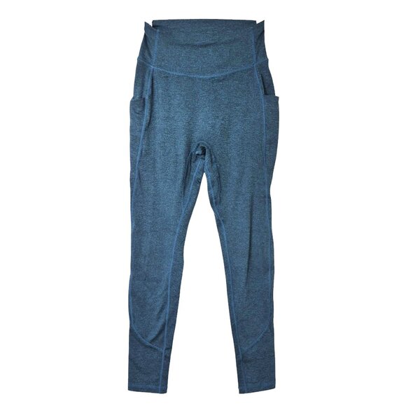 Stori Pants - Stori Leggings Size 6 Teal Heather Soft Double Brush Heavy Weight Pockets Tights